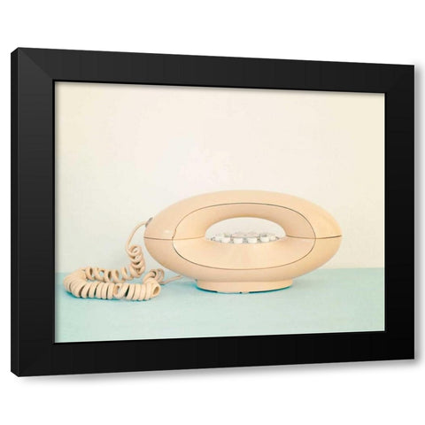 Back In Time Pink Phone Black Modern Wood Framed Art Print by Susannah Tucker Photography