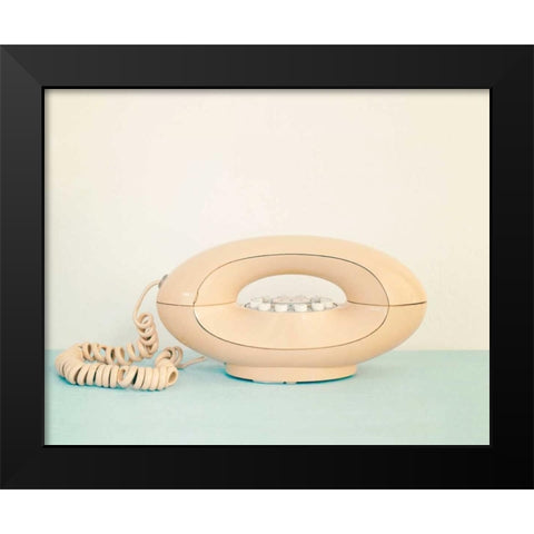 Back In Time Pink Phone Black Modern Wood Framed Art Print by Susannah Tucker Photography