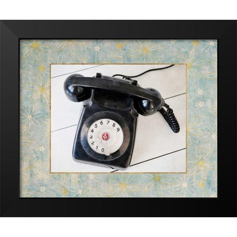 Back In Time Black Telephone_border Black Modern Wood Framed Art Print by Susannah Tucker Photography