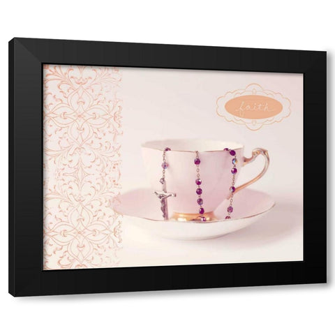 Pretty Teacup Faith Black Modern Wood Framed Art Print by Susannah Tucker Photography