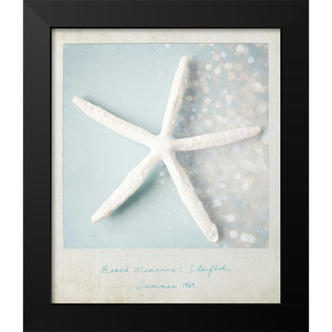 Beach Memories Starfish Black Modern Wood Framed Art Print by Susannah Tucker Photography