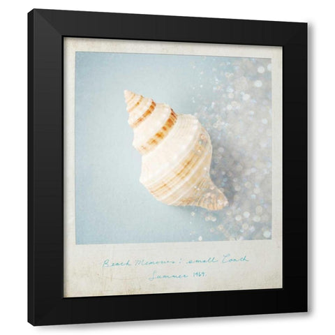 Beach Memories Small Conch Black Modern Wood Framed Art Print with Double Matting by Susannah Tucker Photography