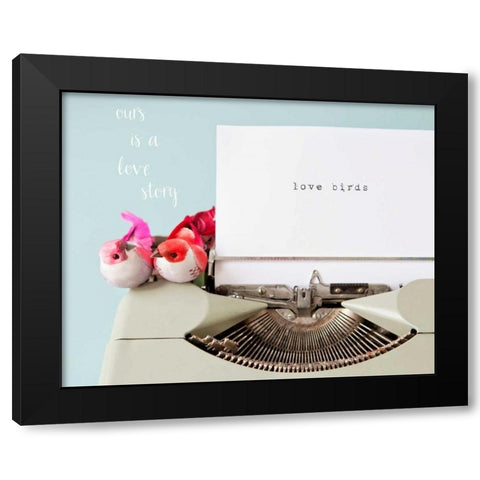 Love Story Love Birds Black Modern Wood Framed Art Print by Susannah Tucker Photography