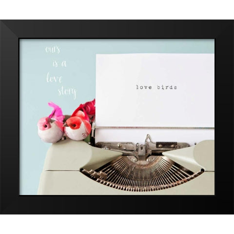 Love Story Love Birds Black Modern Wood Framed Art Print by Susannah Tucker Photography