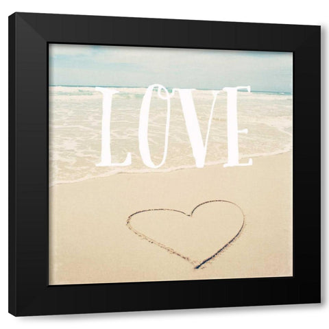 Love Beach Black Modern Wood Framed Art Print by Susannah Tucker Photography