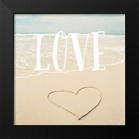 Love Beach Black Modern Wood Framed Art Print by Susannah Tucker Photography