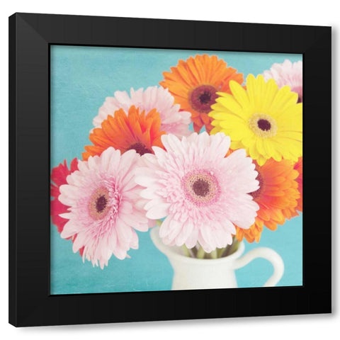 Cheerful Daisies Black Modern Wood Framed Art Print with Double Matting by Susannah Tucker Photography