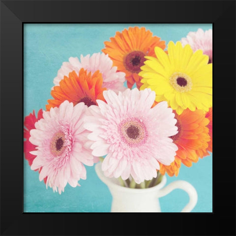 Cheerful Daisies Black Modern Wood Framed Art Print by Susannah Tucker Photography