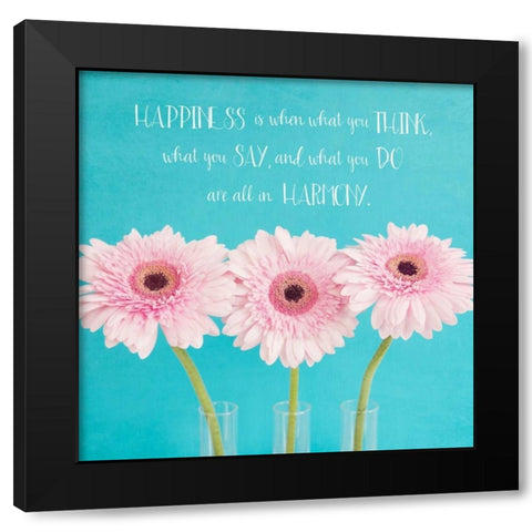 Happiness Is Black Modern Wood Framed Art Print with Double Matting by Susannah Tucker Photography
