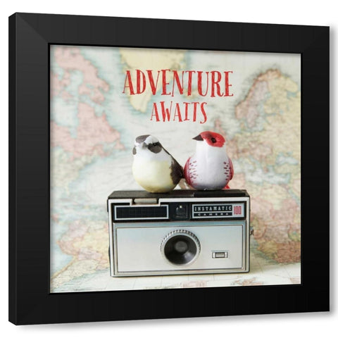 Adventure Awaits Black Modern Wood Framed Art Print by Susannah Tucker Photography