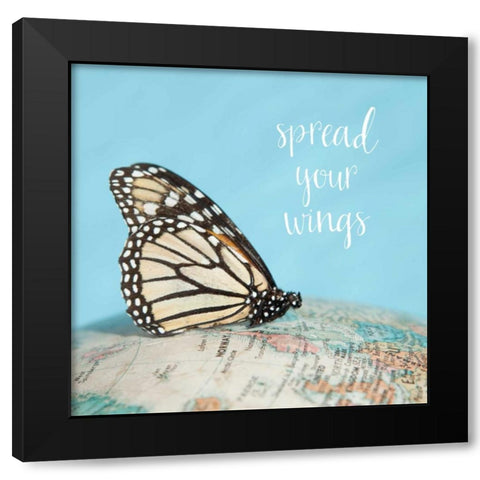 Spread Your Wings Black Modern Wood Framed Art Print by Susannah Tucker Photography