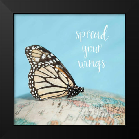 Spread Your Wings Black Modern Wood Framed Art Print by Susannah Tucker Photography