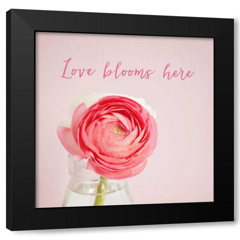 Love Blooms Here Black Modern Wood Framed Art Print with Double Matting by Susannah Tucker Photography