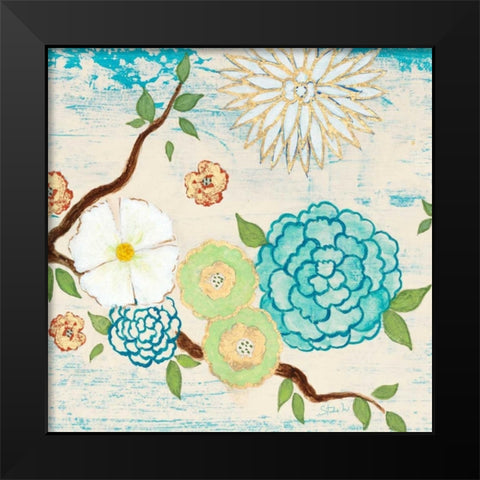 Heavenly Birds 2 Black Modern Wood Framed Art Print by Studio M