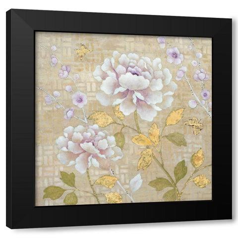 Chinoiserie Garden 1 Black Modern Wood Framed Art Print by Studio M
