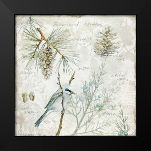 Outdoor Diary 1 Black Modern Wood Framed Art Print by Studio Rofino