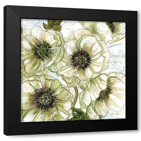 Bliss Bouquet 2 Black Modern Wood Framed Art Print by Studio Rofino
