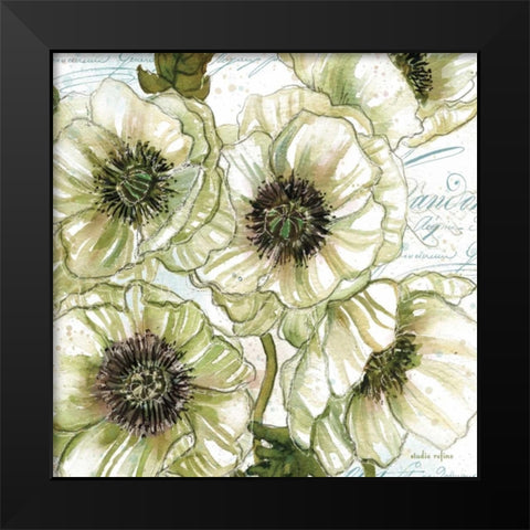 Bliss Bouquet 2 Black Modern Wood Framed Art Print by Studio Rofino