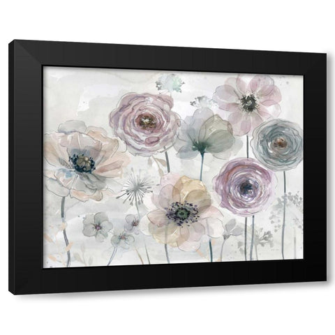 Translucent Petals Black Modern Wood Framed Art Print with Double Matting by Studio Rofino