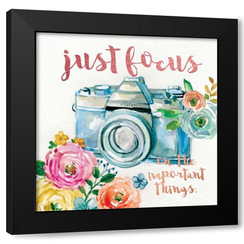 Just Focus Black Modern Wood Framed Art Print by Studio Rofino