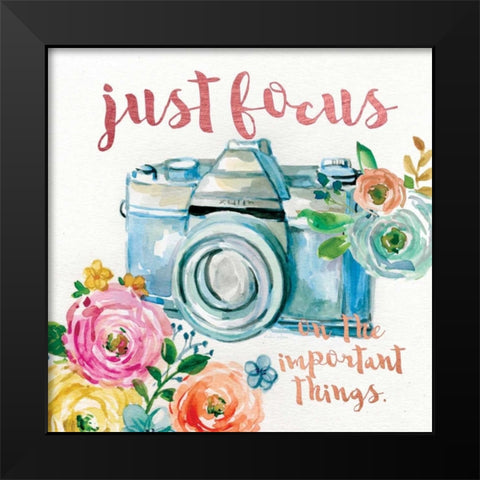 Just Focus Black Modern Wood Framed Art Print by Studio Rofino