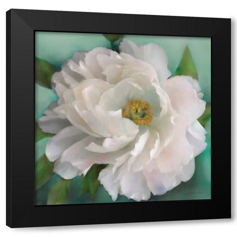Floral Grace Black Modern Wood Framed Art Print by Studio Rofino