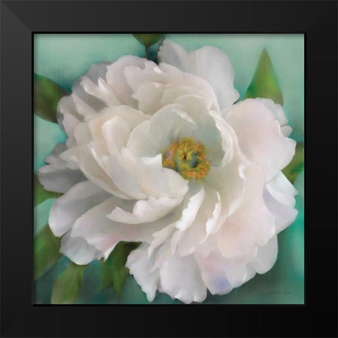 Floral Grace Black Modern Wood Framed Art Print by Studio Rofino