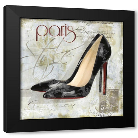 Paris Soles 2 Black Modern Wood Framed Art Print by Cooper, Carlie