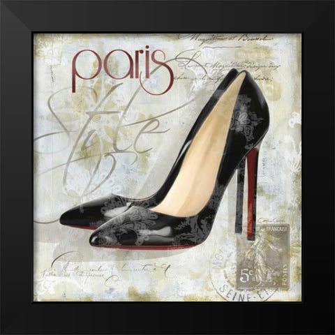 Paris Soles 2 Black Modern Wood Framed Art Print by Cooper, Carlie
