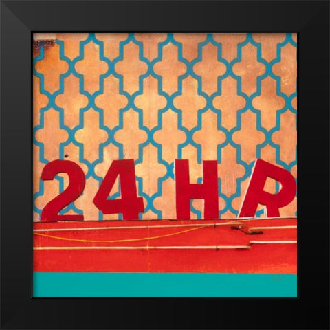 Urban Collage 24 Hr Black Modern Wood Framed Art Print by Fainelli, Deanna