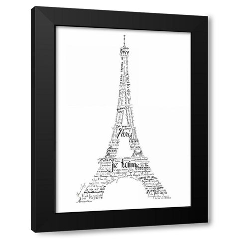 As The French Say-Eiffel Tower Black Modern Wood Framed Art Print by De Lauzun, Marion