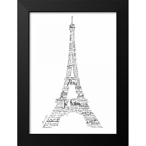 As The French Say-Eiffel Tower Black Modern Wood Framed Art Print by De Lauzun, Marion