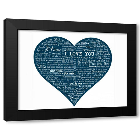As The French Say-Blue Heart Black Modern Wood Framed Art Print by De Lauzun, Marion
