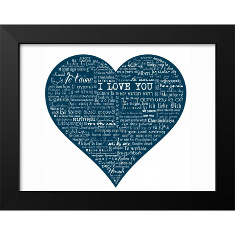 As The French Say-Blue Heart Black Modern Wood Framed Art Print by De Lauzun, Marion