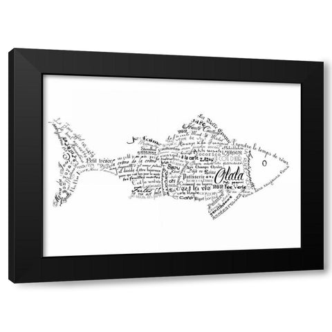 As The French Say-Fish Black Modern Wood Framed Art Print with Double Matting by De Lauzun, Marion