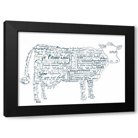 As The French Say-Cow 2 Black Modern Wood Framed Art Print by De Lauzun, Marion