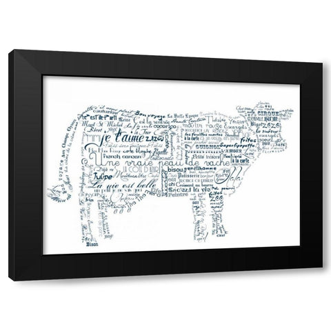 As The French Say-Cow 1 Black Modern Wood Framed Art Print by De Lauzun, Marion