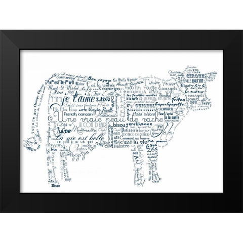 As The French Say-Cow 1 Black Modern Wood Framed Art Print by De Lauzun, Marion