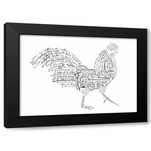 As The French Say-Rooster Black Modern Wood Framed Art Print by De Lauzun, Marion