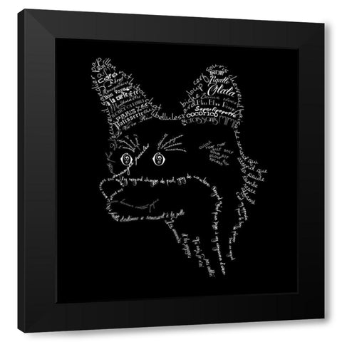 French Fox Black Black Modern Wood Framed Art Print by De Lauzun, Marion