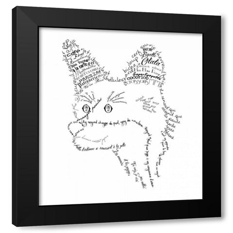 French Fox Black Modern Wood Framed Art Print with Double Matting by De Lauzun, Marion