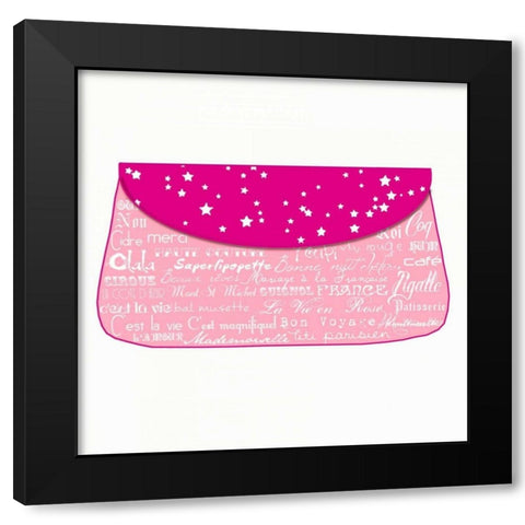 Pink Paris Purse Black Modern Wood Framed Art Print by De Lauzun, Marion