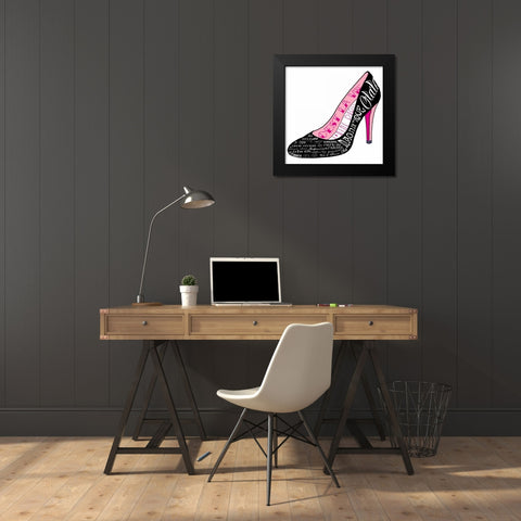 Black Paris Shoe Black Modern Wood Framed Art Print by De Lauzun, Marion