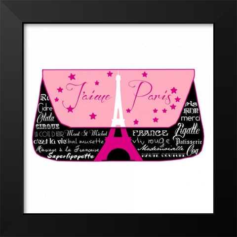 Black Paris Purse Black Modern Wood Framed Art Print by De Lauzun, Marion