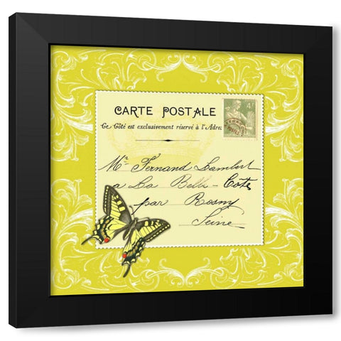 Butterfly Carte Postale Cirtrus Black Modern Wood Framed Art Print with Double Matting by De Lauzun, Marion