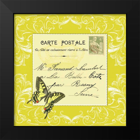 Butterfly Carte Postale Cirtrus Black Modern Wood Framed Art Print by De Lauzun, Marion