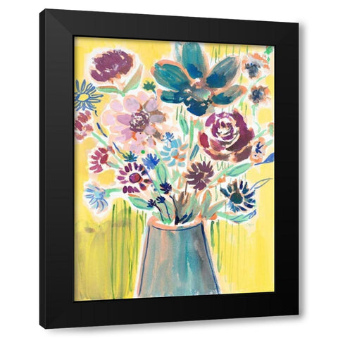 Awash In Flowers, Still Life Black Modern Wood Framed Art Print by Sandland, Colleen
