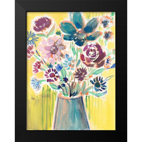 Awash In Flowers, Still Life Black Modern Wood Framed Art Print by Sandland, Colleen