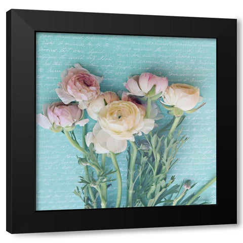 Floral Poetry Black Modern Wood Framed Art Print with Double Matting by Dickinson, Robin