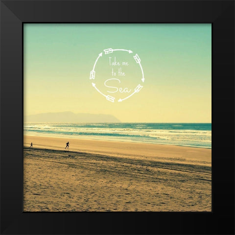 Take Me To The Sea Black Modern Wood Framed Art Print by Dickinson, Robin